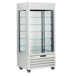 Vitrine "FULL vitrée" 600 Lt., 5 niveaux en verre, ventilée -  PASTRY - BLANC