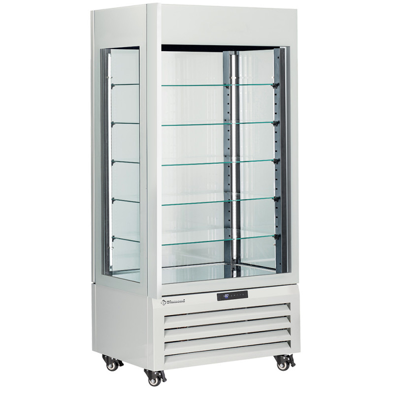 Vitrine "FULL vitrée" 600 Lt., 5 niveaux en verre, ventilée - PASTRY - BLANC Vitrine "FULL vitrée" 600 Lt., 5 niveaux en verre, ventilée - PASTRY - BLANC