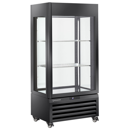 Vitrine "FULL vitrée" 600 Lt., 1 niveau + 2 étagères, ventilée - WINE - NOIR