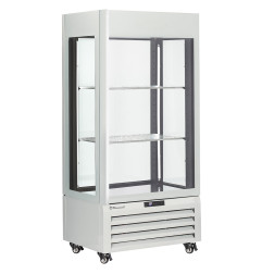 Vitrine "FULL vitrée" 600 Lt., 1 niveau + 2 étagères, ventilée - WINE - BLANC