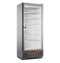 Congélateur statique, porte vitrée, 525 litres, GN2/1+600x400, inox