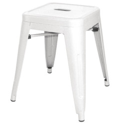 Tabouret bas Bolero Bistro en acier blanc (lot de 4)