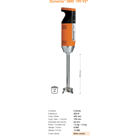 DYNAMIX DMX190 V2 220-240V 50-60Hz ORANGE / NOIR