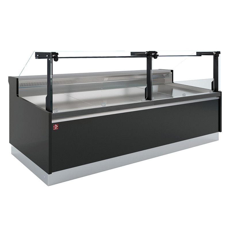 Comptoir ventilé, avec réserve, vitre verticale 90° avec relevage à piston - FULL BLACK Comptoir ventilé, avec réserve, vitre verticale 90° avec relevage à piston - FULL BLACK