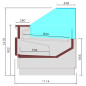Comptoir ventilé, avec réserve, vitre verticale 90° avec relevage à piston - FULL BLACK Comptoir ventilé, avec réserve, vitre verticale 90° avec relevage à piston - FULL BLACK