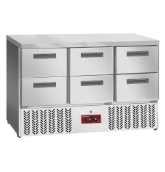 Table frigorifique , 6x 1/2 tiroirs GN 1/1