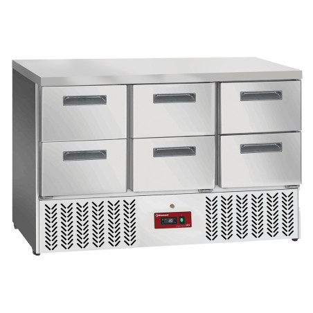 Table frigorifique , 6x 1/2 tiroirs GN 1/1
