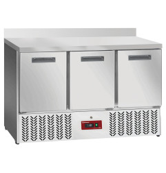 Table frigorifique , 3 portes GN 1/1, avec dosseret