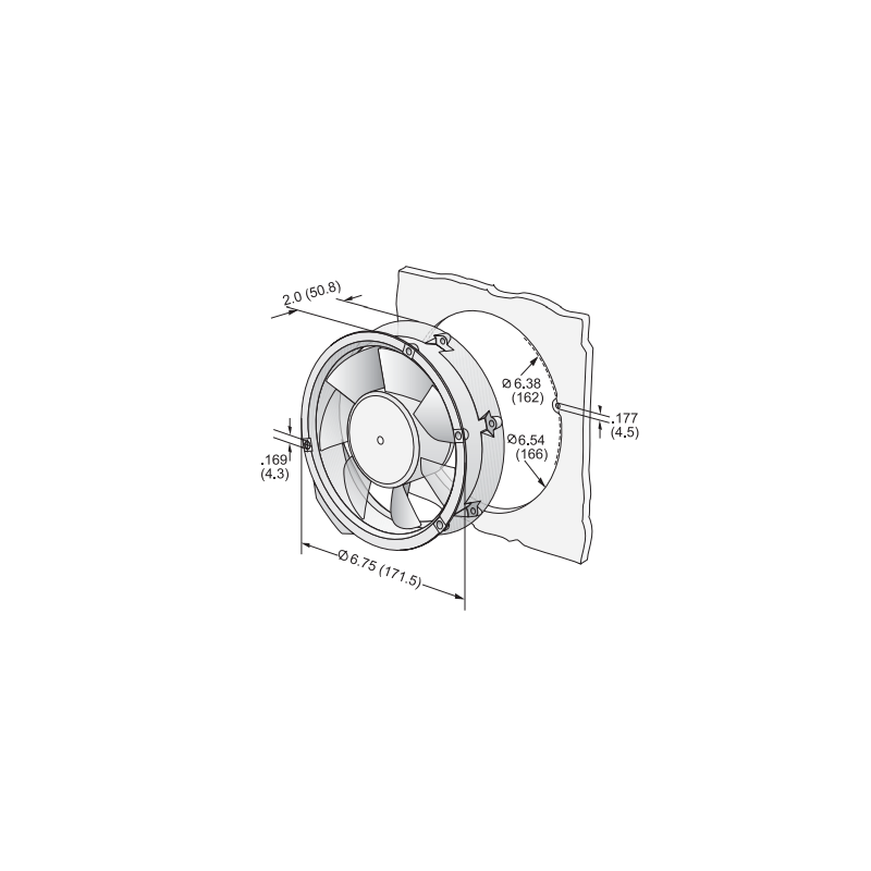 Ventilateur axial rond 6224N/2