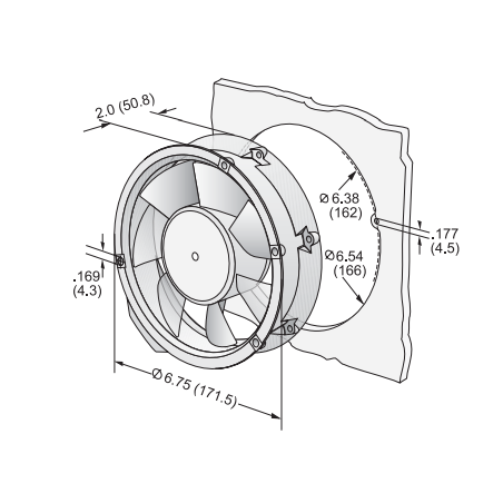 Ventilateur axial rond 6224N/2