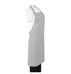 Tablier bavette rayé gris et blanc Whites