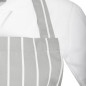 Tablier bavette rayé gris et blanc Whites