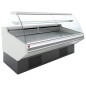 Comptoir ventilé, avec réserve, vitre bombée - Frontal BLANC Comptoir ventilé, avec réserve, vitre bombée - Frontal BLANC