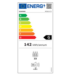 Vitrine cave à vins, ventilée, porte en acier inox,140 Lt - 2 T° - NOIRE