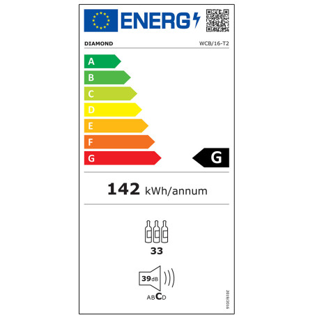 Vitrine cave à vins, ventilée, porte en acier inox,140 Lt - 2 T° - NOIRE
