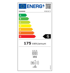 Vitrine cave à vins, ventilée, porte en acier inox, 470 Lt - 2 T° - NOIRE