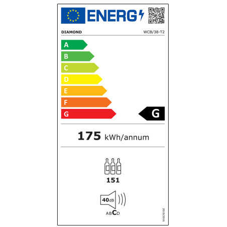 Vitrine cave à vins, ventilée, porte en acier inox, 470 Lt - 2 T° - NOIRE