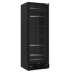 Vitrine ventilée négative vitrée 382 litres - 5 niveaux fixes - NOIRE