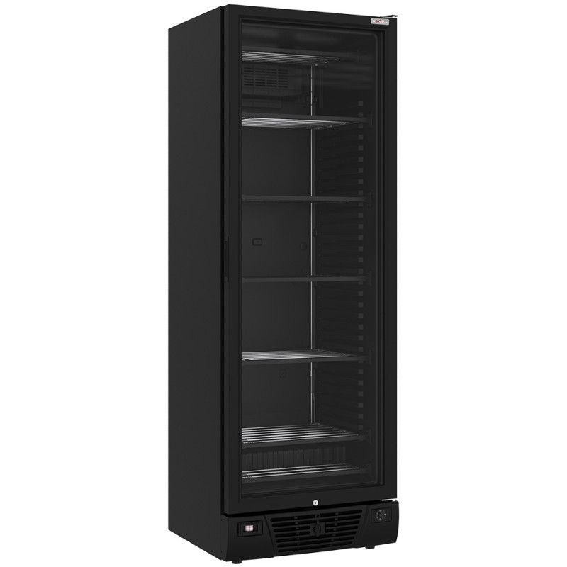 Vitrine ventilée négative vitrée 382 litres - 5 niveaux fixes - NOIRE Vitrine ventilée négative vitrée 382 litres - 5 niveaux fixes - NOIRE