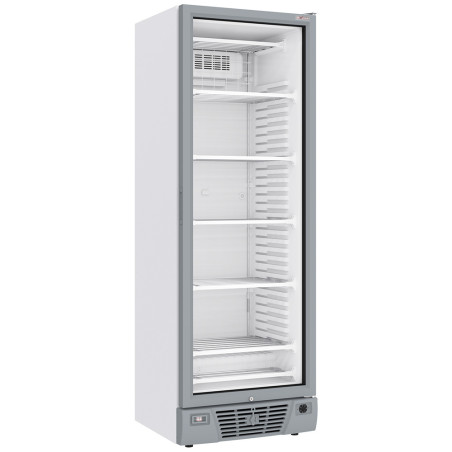 Vitrine ventilée négative vitrée 382 litres - 5 niveaux fixes - BLANCHE