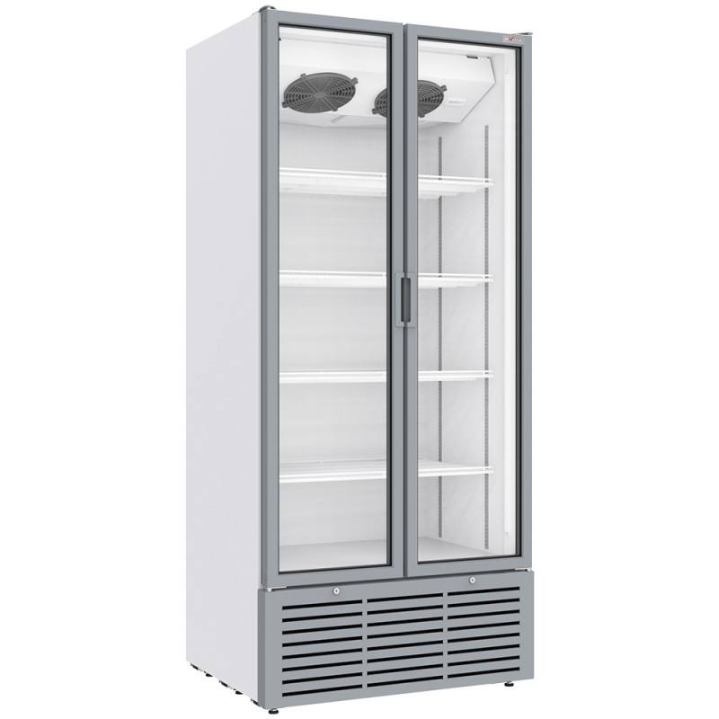 Vitrine ventilée positive 804 litres, 2 portes battentes, BLANCHE Vitrine ventilée positive 804 litres, 2 portes battentes, BLANCHE