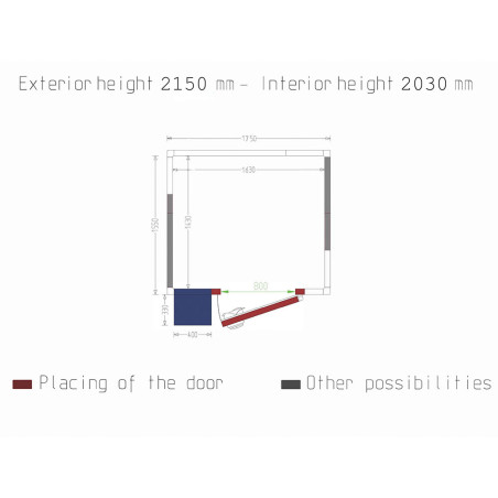 Chambre ISO 60 avec groupe, dim.int. 1630 x 1430 x h2030 mm (4,73 m³ )