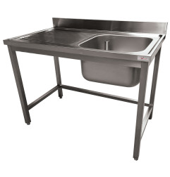 Plonge inox ECO 1 cuve égouttoir gauche, sans tablette inférieure