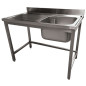 Plonge inox ECO 1 cuve égouttoir gauche, sans tablette inférieure