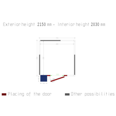Chambre ISO 60 avec groupe, dim.int. 2030 x 2030 x h2030mm (8,37m³ )
