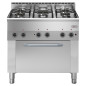 Fourneau 5 feux gaz, four à convection électrique 4x GN 1/1 Fourneau 5 feux gaz, four à convection électrique 4x GN 1/1