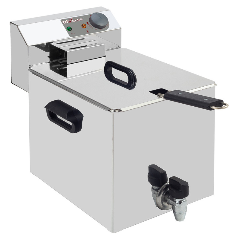 Friteuse de table électrique 8 litres + robinet de vidange