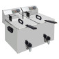 Friteuse de table électrique 2x 8 litres + robinet de vidange