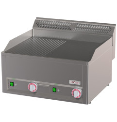 Plaque de cuisson double, éléctrique, 1/2 rainurée 1/2 lisse -Top-