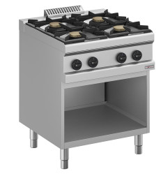 Fourneau gaz 4 feux, sur armoire ouverte