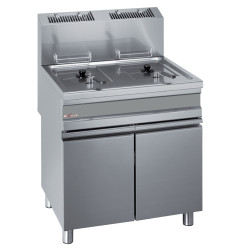 Friteuse gaz 2 cuves 15 litres sur armoire