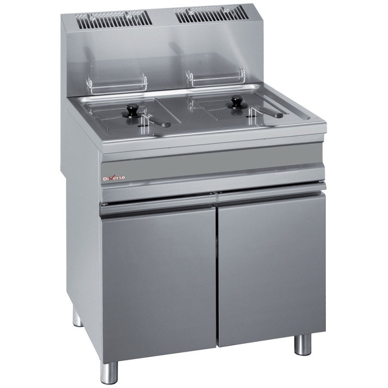 Friteuse gaz 2 cuves 15 litres sur armoire Friteuse gaz 2 cuves 15 litres sur armoire