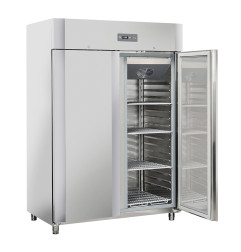 Armoire frigorifique ventilée 1200 Lit. 2 portes GN 2/1, sur roues, 2 avec freins