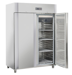 Armoire frigorifique ventilée 1200 Lit. 2 portes GN 2/1, sur roues, 2 avec freins