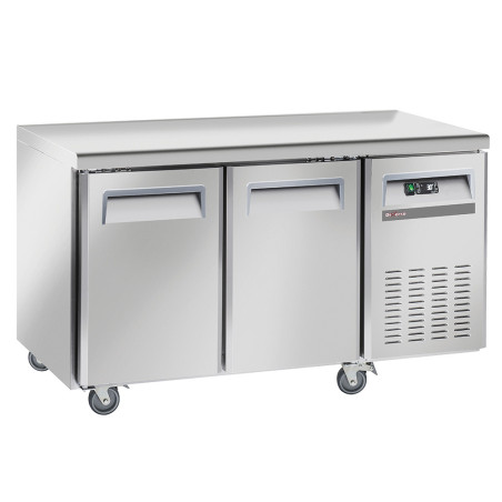Table de congélation, ventilé, 2 portes GN 1/1, sur roues, 2 avec freins