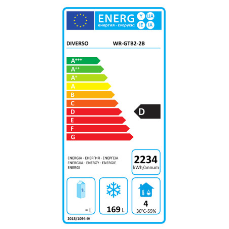 Table de congélation, ventilé, 2 portes GN 1/1, sur roues, 2 avec freins