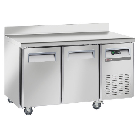 Table de congélation, ventilé, 2 portes GN 1/1, avec dosseret, sur roues, 2 avec 