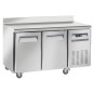 Table de congélation, ventilé, 2 portes GN 1/1, avec dosseret, sur roues, 2 avec Table de congélation, ventilé, 2 portes GN 1/1, avec dosseret, sur roues, 2 avec
