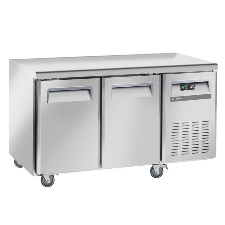 Table frigorifique, ventilé, 2 portes GN 1/1, sur roues, 2 avec freins