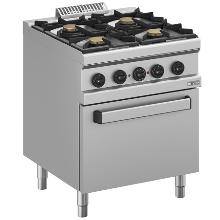 Fourneau gaz 4 feux, four électrique à convection GN 1/1