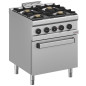 Fourneau gaz 4 feux, four électrique à convection GN 1/1 Fourneau gaz 4 feux, four électrique à convection GN 1/1