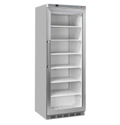 Armoire congélateur, porte vitrée, statique, 400 litres - Acier inox