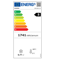 Armoire congélateur, porte vitrée, statique, 400 litres - Acier inox