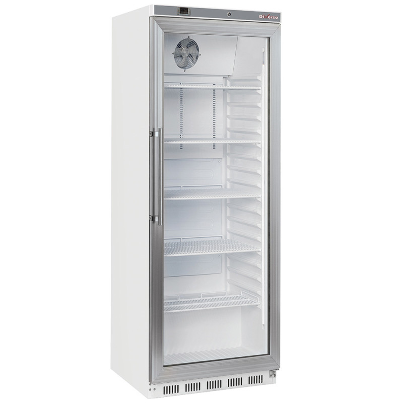 Armoire frigorifique, porte vitrée, ventilée, 400 Litres - blanc Armoire frigorifique, porte vitrée, ventilée, 400 Litres - blanc