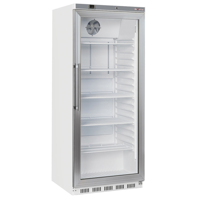 Armoire frigorifique GN 2/1, porte vitrée, ventilée, 600 Litres - blanc Armoire frigorifique GN 2/1, porte vitrée, ventilée, 600 Litres - blanc