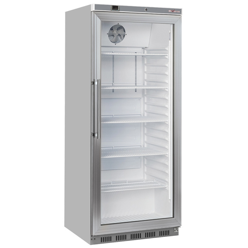 Armoire frigorifique GN 2/1, porte vitrée, ventilée, 600 Lit. acier inox Armoire frigorifique GN 2/1, porte vitrée, ventilée, 600 Lit. acier inox